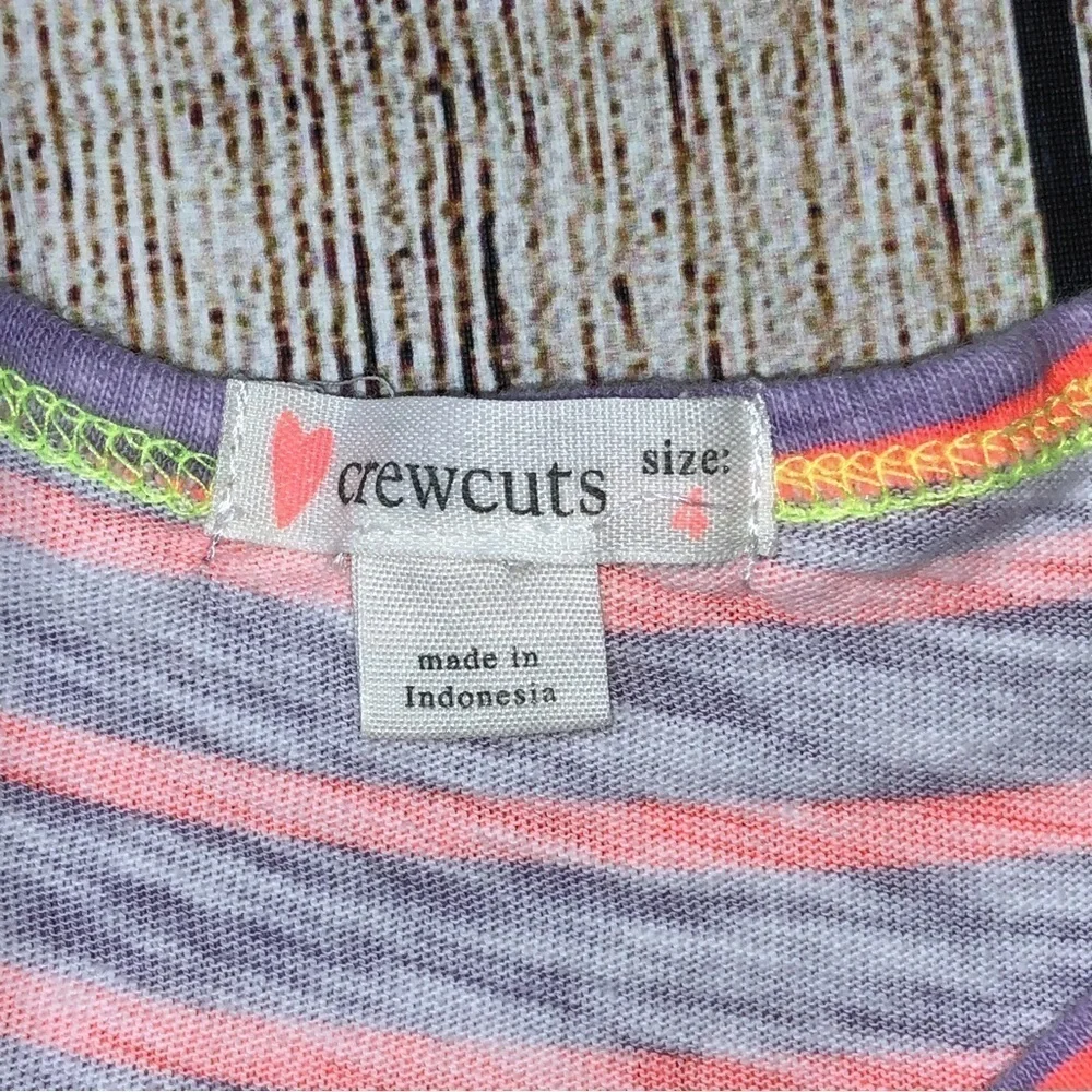 Crewcuts Purple and Pink Striped Tank Dress Size 4